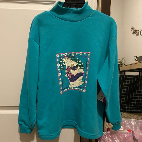 Vintage Christie Brooks Holiday Mock Neck, Crewneck - Picture 3 of 6